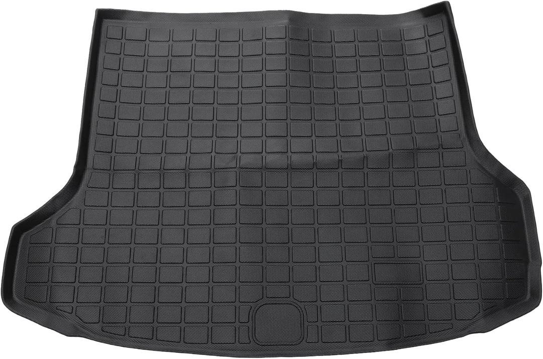 Cargo Liner Trunk Mat Trunk Cargo Luggage Boot Tray Mat for Genesis GV70 2022-2024 Black TPE 1 Pc Flat Face Checkered Pattern Rear Anti-Slip