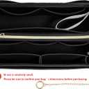 Purse Organizer Insert, Handbag Organizer with Zipper, Tote Shaper with Cup Holder & Keychain, Compatible with LV, Neverfull, MK, COACH, Longchamp, Kate Spade Black Med