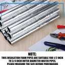 Kingdder 12 Pcs Foam Pipe Insulation Tube Self Adhesive Water Pipe Insulation Freeze Protection 1.3 ft Pipes Insulations Wrap for Outdoor Winter Irrigation Sprinkler(0.6 Inch/ 15 mm)