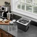 DIBTSA Pitcher Rinser with Base, Stainless Steel Countertop Glass Rinser Cup Washer Sink with Side Spray, 7.48" x 6.89" x 5.7", Silver