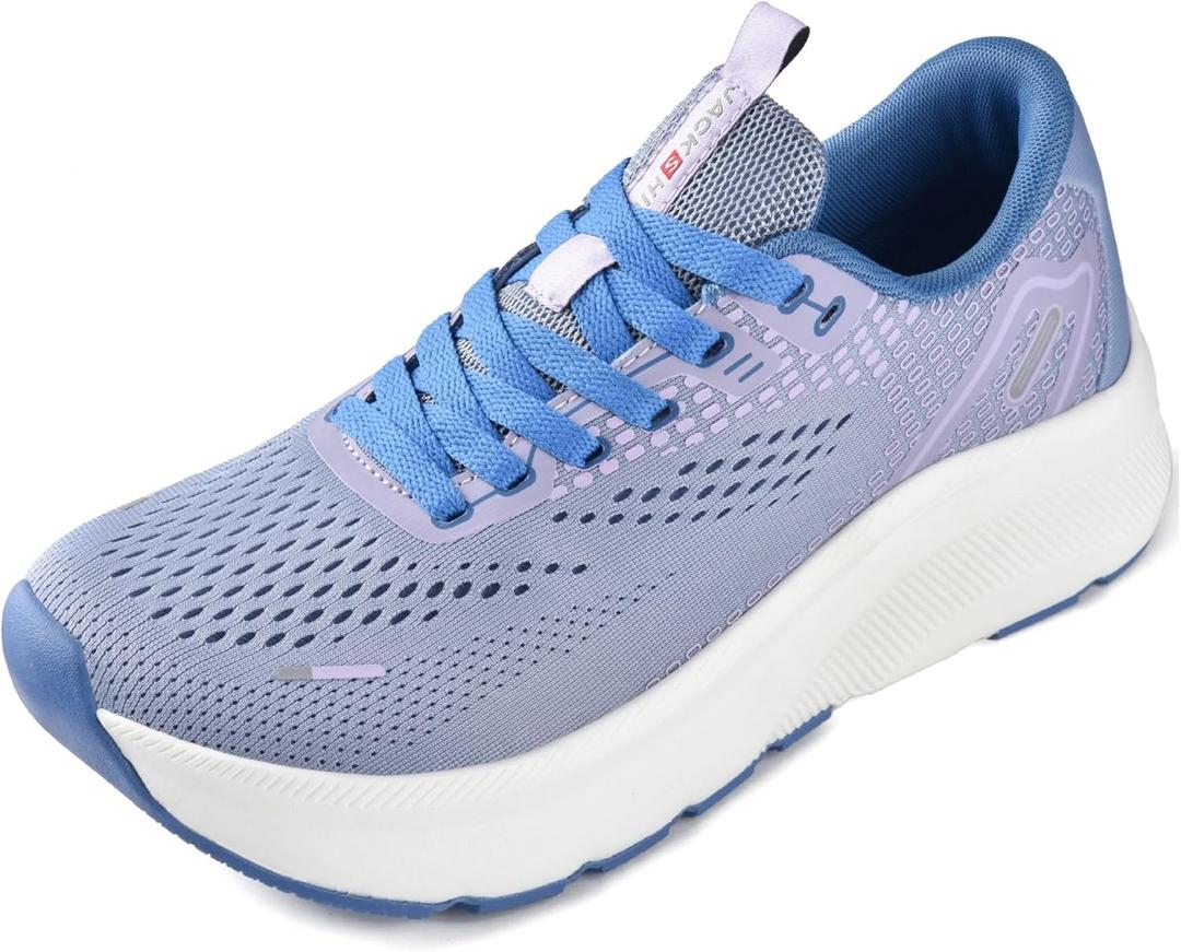 JACKSHIBO Wide Toe Box Shoes Women Arch Support Wide Sneakers for Running Walking Athletic Tennis Orthopedic Plantar Fasciitis Workout with Thick Cushion Zero Drop Sole Width Shoes 7.5W