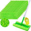HOMEXCEL Microfiber Mop Pads Compatible with Swiffer Sweeper, Reusable Machine Washable Pad Refills, Mop Head Replacements for Multi Surface Floor Cleaning, 10 Pack