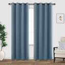 Dusty Blue Curtains for Living Room 1 Panel 84 Inch Length Blackout Window Coverings Treamtents Grommet Thermal Darkening Light Blocking Curtain Drapes for Bedroom,Stone Grey Blue,7FT/Feet Long
