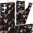 Petitian for Samsung Galaxy S25 Ultra Case with Wallet - Women Girls Cute Girly Aesthetic Unique Design Leather Credit Card Holder Cardholder Stand Wristband for S25 Ultra, Miqi