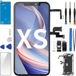 For iPhone Xs Screen Replacement with Ear Speaker Proximity Sensor Earpiece 5.8" 3D Touch LCD Display Digitizer Full Assembly Fix Front Glass Protector Repair Tool Kit A1920 A2097 A2098 A2100