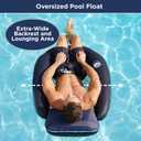 New Aqua Easy Comfort Pool Chair Float and Lounge with Cup Holder Blue Fern, Small