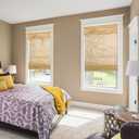 Cordless Wood Window Blinds, Bamboo Sheer Light Filtering Woven Roman Shades, Tiger Wood, 27" W X 64" H