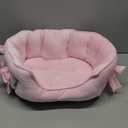 pawstrip Cute Princess Dog Bed Pink Puppy Bed for Small Dogs Breathable Cat Couch Bowknot Pet Cushion Comfortable Kitten Nest Girl Doggy Sofa, Waterproof Bottom (Pink)