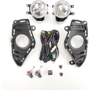 LEDIN Fog Lights Compatible For 2019-2024 Toyota Rav4 (OE Style Clear Lens with Switch, Bezels, Wires)