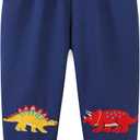 Bumeex Baby and Toddler Boys' 2-Pack Pull on French Terry Pants 1-7Y (Excavator+dinosaur)