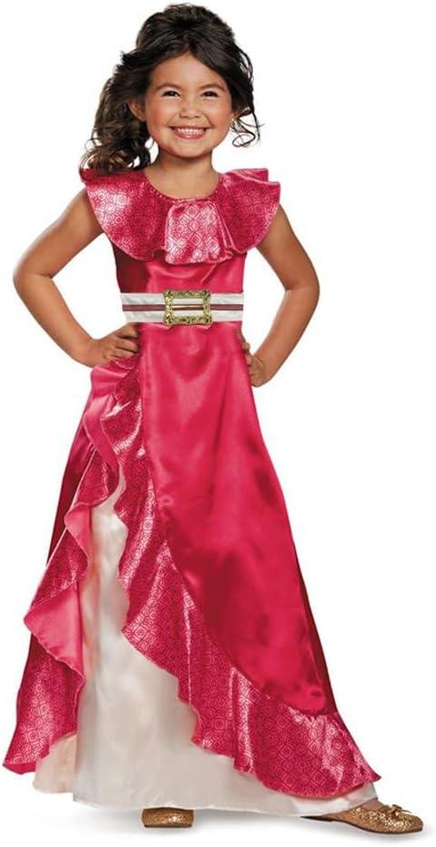 Elena Dress for Girls Avalor Elena Princess Dress Kids Halloween Cosplay Costume Sleeveless Ball Gown Outfits (Small/3-5 Years)