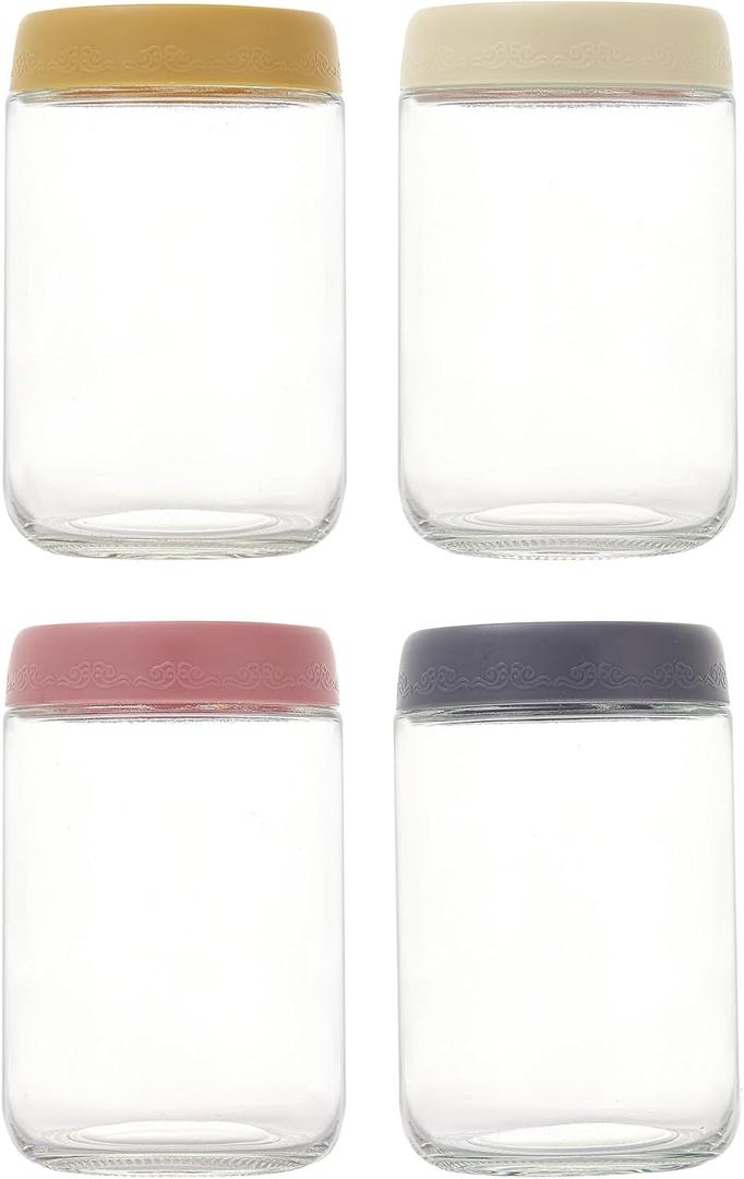 18 OZ 4Pack, Overnight Oats Jars with Lids, Glass Meal Prep Containers, Airtight Mason Jars for Breakfast, Yogurt Parfait, Salad & Smoothies, Leakproof and Reusable Food Storage Jars