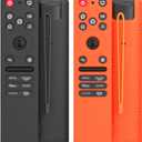 2-Pack Silicone Remote Case for LG MR25GA Remote(2025), Anti-Slip Shockproof Protective Cover for MR25GA Compatible with 2025 LG OLED Smart TV C5 B5 G5 M5 Series Remote w/Lanyard (Black+Orange)