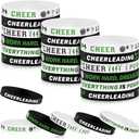Cunno 72 Pcs Cheer Bracelets Bulk Cheerleader Gifts Bulk for Team Inspirational Silicone Wristband for Women Team Stuff Jewelry Accessories(Green)