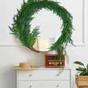 Jutom 1 Pcs 6 Feet Christmas Norfolk Pine Garland Realistic Artificial Faux Greenery Cedar Garland for Mantle Holiday Indoor Outdoor Fireplace Winter Christmas Decorations