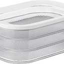 Mepal Modula Rounded Food Storage Box with Lid Set of 3 | Ideal for Cold Cuts, Cheese, and More | Stackable design | Transparent Framed Lid | BPA-Free, Nordic White (17oz/500ml)