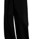 RoseSeek Boy's Baggy Pants Letter Elastic High Waisted Wide Leg Sweatpants Athletic Track Pants Joggers, Black, 15Y