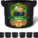 Gardzen 6-Pack 5 Gallon Grow Bags, 300G Thickened Nonwoven Fabric Pots with Handles, Heavy Duty Aeration Plant Bags for Gardening and Container Growing