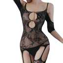 Esholife Sexy Lingerie for Women Exotic Bodystocking - Fishnet Cut Out Lingerie Mesh Bodysuit Clubwear