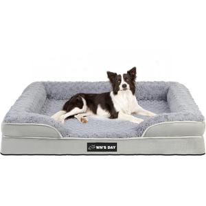 Orthopedic Dog Bed for Large Medium Sized, Washable Memory Foam Large Dog Bed, Medium Pet Sofa with Removable Cover, Washable Waterproof Pet Couch Beds(Grey, L) (Large(36 x 27 x 7.5 In)