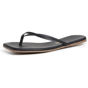 TKEES Women's Square Toe Gemma Slides (Black, M)