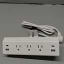 Jgstkcity Desk Clamp Power Strip,40W Total Fast Charging Station,2 PD 20W USB C Ports,Desk Edge Mount Surge Protector for Home, Office,3 Outlets,Fit 1.96" Tabletop Edge,ETL Listed,White