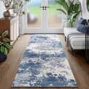 Blue Rug Runners for Hallways Kitchen Non Slip Washable 2x6 Entryway Runner Rugs with Rubber Backing 6ft Long Carpet Runner for Laundry Room Bedroom, Low Pile Stain & Fade Resistant, Abstract Navy