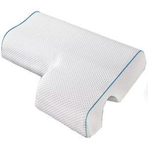 Arched Cuddle Pillow, Side Sleeper Pillow for Adults with Arm Hole, Slow Rebound and Breathable Memory Foam, Couple Cuddle Sleep Pillows, Ergonomic Support for Head, Neck and Arm with Pillowcase, L