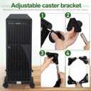 Computer Tower Stand, PC Tower Stand with Locking Casters, 9.45"-15" Adjustable Rolling Plant Stands, Mini Fridge Rack, Movable Flower Pot Holder, Furniture Dolly Mobile Organizer for Home, Office