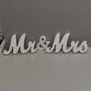 VIOPVERY Mr and Mrs Sign for Wedding Table,Large White Mr and Mrs Sign,Wooden Letters,Mr & Miss Sign with Just Married Banner Wedding Decorations for Anniversary