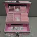 Hododou Jewelry Box for Girls Unicorn Jewelry Organizer with Drawer & Mirror, Unicorn Style Lockable Storage Case for Kid or Little Girls Jewelry and Hair Accessories