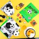 Shappy 16 Pack Drawstring Bags for Party Favors 12 x 10 Inch Treat Candy Goodie Gifts Bags Team Supplies Sport Birthday Party Favors(Soccer,Green, Black)