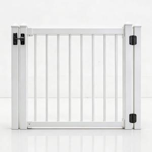 Gate Kit (1-1/2" pickets, White) - Aluminum Deck Gate Kit - Build-to-Fit Hardware-Mounted Gate for Deck/Patio Fits Openings Up to 48" Wide Hinges & Latch Included (42" H)
