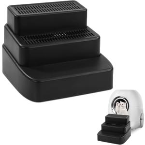 BALAPET Adjustable 3 Steps Litter Box Ramp with Filter Function, Detachable Litter Trapper, Easy Clean Cat Litter Stair for Small & Elderly Cats(Black)