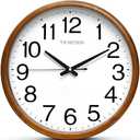 TIMESS Wall Clock, Classic Wood Style Finish, 13 Inch Non-Ticking Silent Battery Operated Analog Clock, Ideal Retro Decor for Home, Bedroom, Living Room, Kitchen, Bathroom, Office (Wood Yellow)