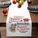 Christmas Hot Chocolate Cocoa Table Runner Coffee Winter Red Cup Washable Table Runners Kitchen Dining Table Decoration for Home Party Decor 18x72 Inch