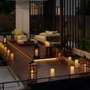 6" 8" 10" x 4" Ivory Large Waterproof Outdoor Flameless Candles Battery Operated LED Flickering Pillar Candles with Remote and Timer for Indoor Outdoor Lanterns, Long Lasting, Set of 3