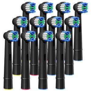 GENKENT 12 Pcs Replacement Brush Heads Compatible with Oral B Braun Electric Toothbrush Heads Black (For Adults (Black))