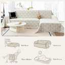 JPGGD Leaf Couch Blanket Cover,Chenille Sofa Covers Washable for Dogs,Couch Covers for Sofa, Soft Slipcovers for Couches and Sofas Pet Friendly or 2-3 Cushion Couch1pc, Beige White, 71"134"