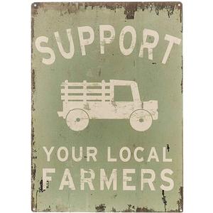 New Tin Sign Metal Sign Support Your Local Farmers Funny Truck Coffee Cups Vintage Bar Poster Style Pub Bar Decor for Outdoor & Indoor 8"x12"