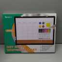 Monthly Calendar Whiteboard Dry Erase Cork Board Combination for Wall, 17x13 Magnetic Dry Erase Board, Double-Sided White Board, Portable Board for Office, Planning, Memo, School, Home (Black)