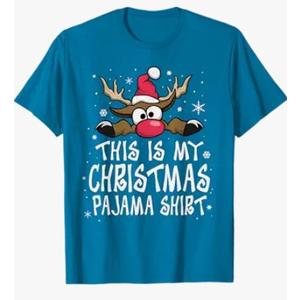 This is My Christmas Pajama Shirt Funny Christmas Reindeer T-Shirt