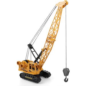 Diecast Crane Truck Toy for Boys Ages 3-12 – Metal Construction Toy Truck with Manual Lifting Arm – Heavy Duty Toy Crane Vehicles for Kids, Christmas & Birthday Gift for Toddlers and Children