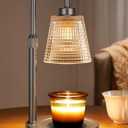 Innqoo Gray Candle Warmer Lamp with Timer, Dimmable Candle Warmer for Jar Candles, Height Adjustable Wax Melts Warmer, Birthday Gifts for Women Mom, House Warming Gifts New Home Decor (Regular(4.7 in))