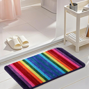 Bath Rugs for Bathroom Rainbow Bathroom Rugs Colorful Microfiber Plush Bath Mat Soft and Absorbent Bath Carpet Non-Slip Backing 20"x32"