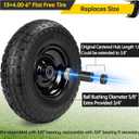 4Pc,13x4.0-6 Flat Free Tire and Wheel Replacement for Gorilla Cart,5/8"Axle