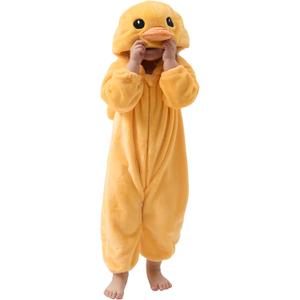Unisex Baby Animal Onesie Pajamas,Infant Flannel Halloween Cosplay Costume, Toddler Christmas Homewear/Sleepwear (Yellow)