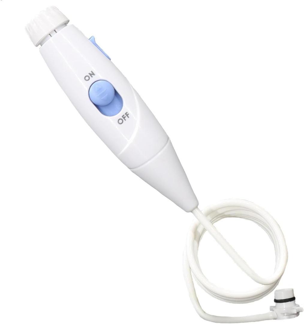 Replacement Hose and Handle Parts Compatible with Waterpik Water Flosser WP-100 WP-300 WP-600 WP-900 Series Oral Irrigator Series Oral Irrigator, Plastic Handle(slide Button) (Blue)