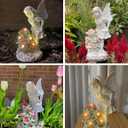 Garden Angel Statue Solar Outdoor Figurine Sculpture 11“ H, 6.3 x 4.3 x 11.0 Inch