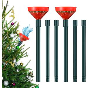 2 Pack Christmas Tree Watering Funnel System, 44 Inch Christmas Tree Watering Stick with Adjustable 3-Section Design, Reusable & Spill-Free, Xmas Plant Waterer Tool for Indoor and Outdoor
